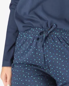 GINA dámské pyžamo dlouhé dámské, šité, s potiskem Pyžama 2023 19153P GINA dámské pyžamo dlouhé dámské, šité, s potiskem Pyžama 2023 19153P