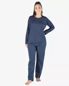 GINA dámské pyžamo dlouhé dámské, šité, s potiskem Pyžama 2023 19153P GINA dámské pyžamo dlouhé dámské, šité, s potiskem Pyžama 2023 19153P