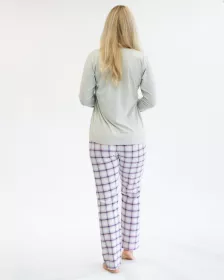 GINA dámské pyžamo dlouhé dámské, šité, s potiskem Pyžama 2024 19157P GINA dámské pyžamo dlouhé dámské, šité, s potiskem Pyžama 2024 19157P