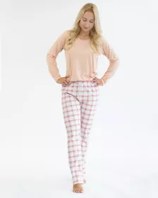 GINA dámské pyžamo dlouhé dámské, šité, s potiskem Pyžama 2024 19157P GINA dámské pyžamo dlouhé dámské, šité, s potiskem Pyžama 2024 19157P