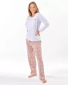 GINA dámské pyžamo dlouhé dámské, šité, s potiskem Pyžama 2025 19167P