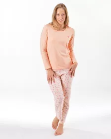 GINA dámské pyžamo dlouhé dámské, šité, s potiskem Pyžama 2025 19167P | Bílá/Šedohnědá L, Bílá/Šedohnědá M, Bílá/Šedohnědá S, Bílá/Šedohnědá XL, Bílá/Šedohnědá XXL, Lichi/Tělová M, Lichi/Tělová S, Lichi/Tělová XL, Lichi/Tělová XXL