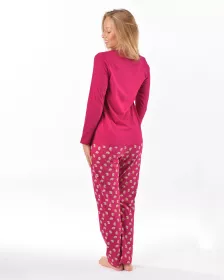 GINA dámské pyžamo dlouhé dámské, šité, s potiskem Pyžama 2025 19169P GINA dámské pyžamo dlouhé dámské, šité, s potiskem Pyžama 2025 19169P