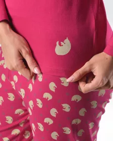 GINA dámské pyžamo dlouhé dámské, šité, s potiskem Pyžama 2025 19169P GINA dámské pyžamo dlouhé dámské, šité, s potiskem Pyžama 2025 19169P