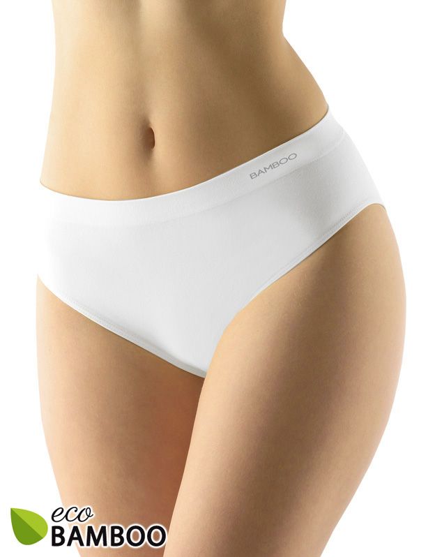 GINA dámské kalhotky klasické, širší bok, bezešvé, jednobarevné Eco Bamboo 00038P - bílá M/L