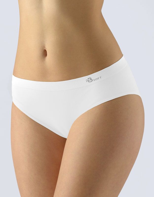 GINA dámské kalhotky klasické, širší bok, bezešvé, jednobarevné Bamboo Soft 00047P - bílá M/L