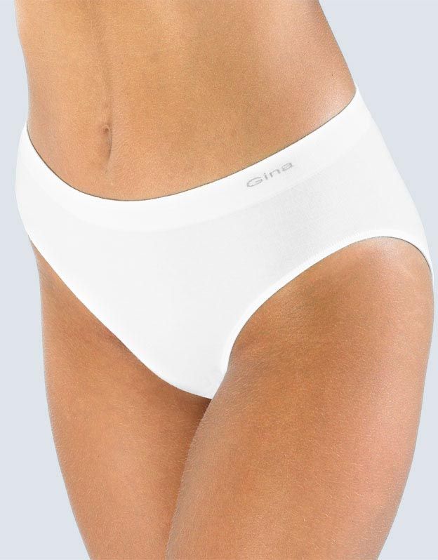 GINA dámské kalhotky klasické, širší bok, bezešvé, jednobarevné MicroBavlna 00008P - bílá M/L