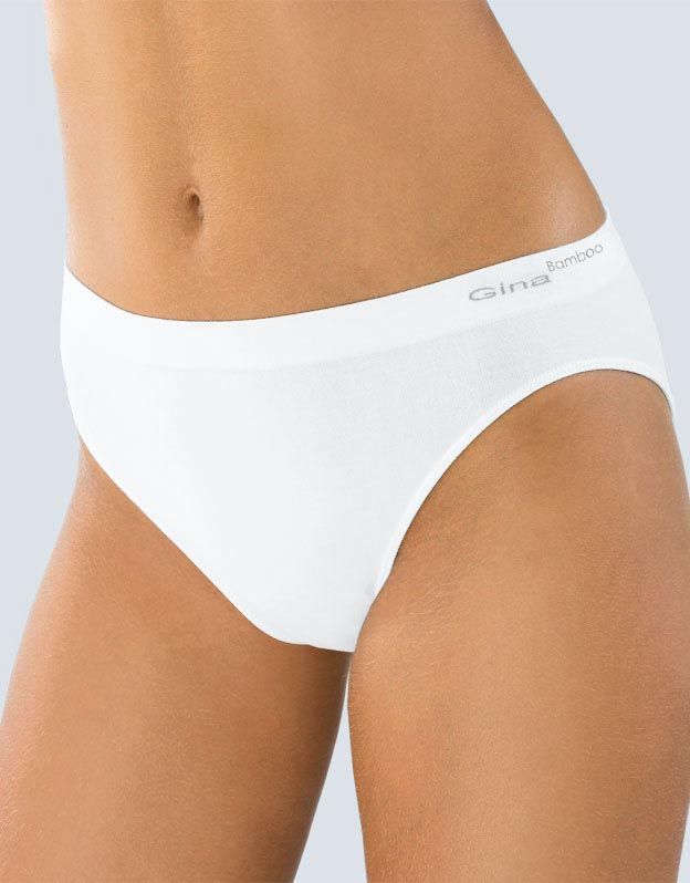 GINA dámské kalhotky klasické s úzkým bokem, úzký bok, bezešvé, jednobarevné Bamboo PureLine 00018P - bílá M/L