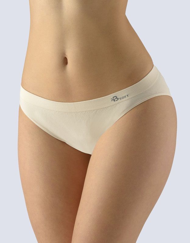 GINA dámské kalhotky klasické s úzkým bokem, úzký bok, bezešvé, jednobarevné Bamboo Soft 00046P - tělová M/L