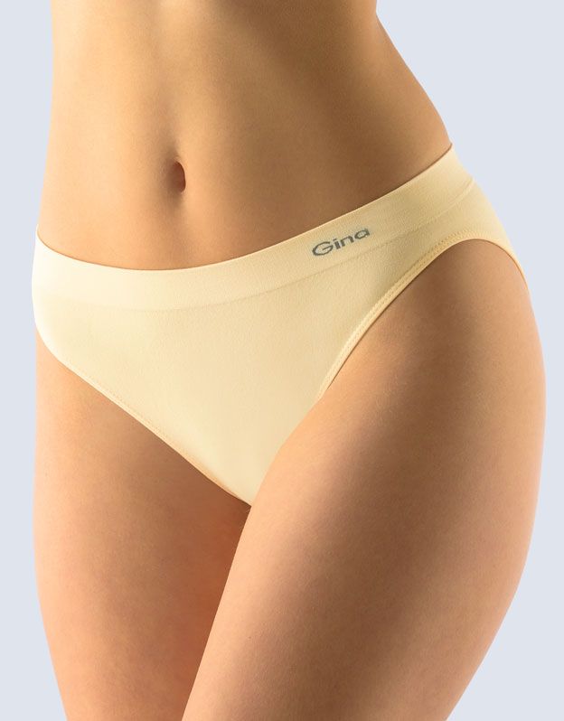 GINA dámské kalhotky klasické s úzkým bokem, úzký bok, bezešvé, jednobarevné MicroBavlna 00005P - tělová S/M