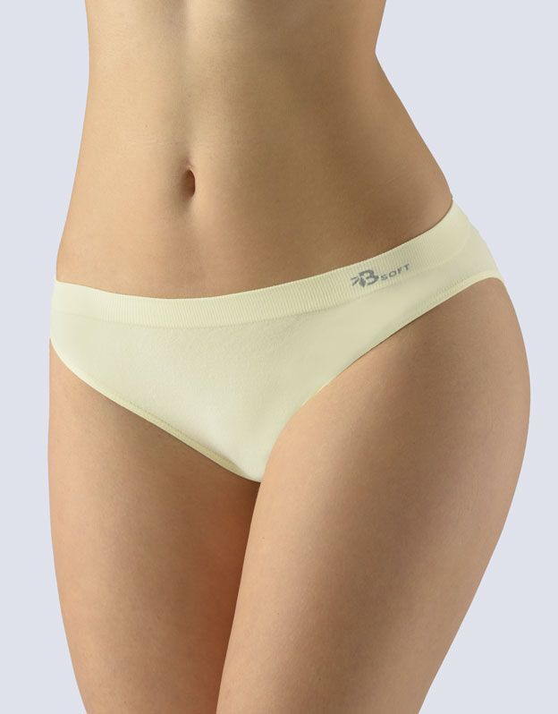 GINA dámské kalhotky klasické s úzkým bokem, úzký bok, bezešvé, jednobarevné Bamboo Soft 00046P - vanilková L/XL