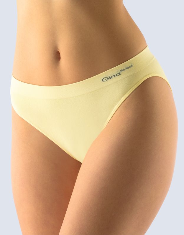 GINA dámské kalhotky klasické s úzkým bokem, úzký bok, bezešvé, jednobarevné Bamboo PureLine 00018P - vanilková L/XL