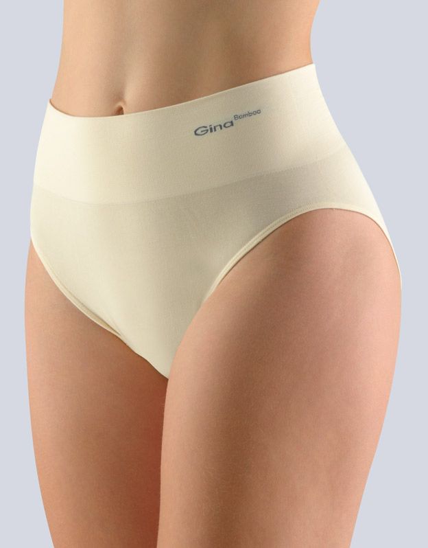 GINA dámské kalhotky klasické se širokým bokem, širší bok, bezešvé, jednobarevné Bamboo PureLine 00035P - tělová L/XL