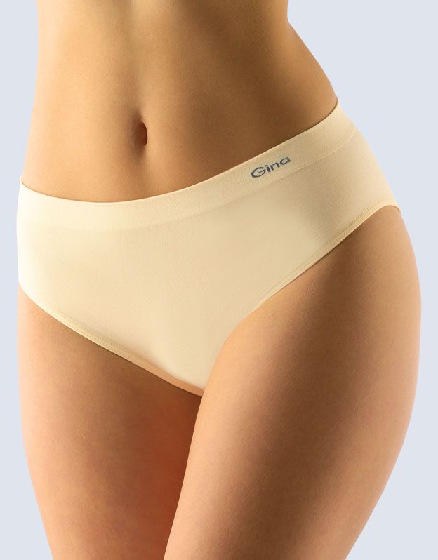 GINA dámské kalhotky klasické, širší bok, bezešvé, jednobarevné MicroBavlna 00008P - tělová S/M