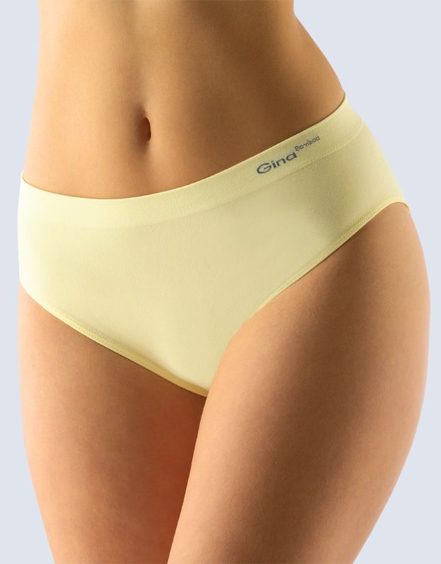 GINA dámské kalhotky klasické, širší bok, bezešvé, jednobarevné Bamboo PureLine 00019P - vanilková M/L