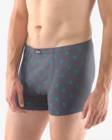 GINA pánské boxerky s kratší nohavičkou, kratší nohavička, šité, s potiskem 73107P