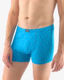 GINA pánské boxerky s kratší nohavičkou, kratší nohavička, šité, s potiskem 73107P