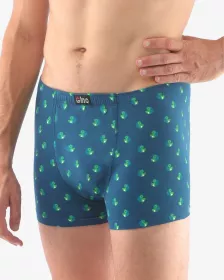 GINA pánské boxerky s kratší nohavičkou, kratší nohavička, šité, s potiskem 73109P