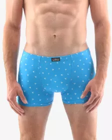 GINA pánské boxerky s kratší nohavičkou, kratší nohavička, šité, s potiskem 73114P