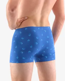 GINA pánské boxerky s kratší nohavičkou, kratší nohavička, šité, s potiskem 73121P