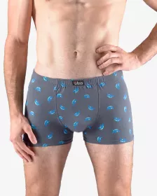 GINA pánské boxerky s kratší nohavičkou, kratší nohavička, šité, s potiskem 73121P