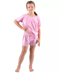 GINA dětské pyžamo krátké dívčí, šité, s potiskem 29008P - aqua akvamarín 140/146