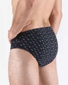 GINA pánské slipy nadměrné, šité, s potiskem 71129P