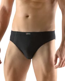 GINA pánské slipy s úzkým bokem, úzký bok, šité, s potiskem, jednobarevné 70058P EcoBamboo