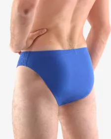 GINA pánské slipy s úzkým bokem, úzký bok, šité, s potiskem 70067P