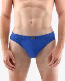 GINA pánské slipy s úzkým bokem, úzký bok, šité, s potiskem 70067P