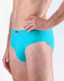 GINA pánské slipy se širším bokem, širší bok, šité, jednobarevné 71098P - dunaj 58/60 EcoBamboo