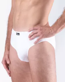 GINA pánské slipy se širším bokem, širší bok, šité, jednobarevné 71098P - dunaj 58/60 EcoBamboo