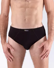 GINA pánské slipy se širším bokem, širší bok, šité, jednobarevné 71098P - dunaj 58/60 EcoBamboo