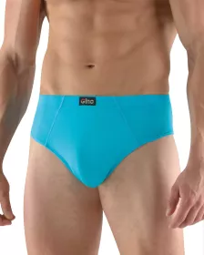 GINA pánské slipy se širším bokem, širší bok, šité, jednobarevné 71098P - dunaj 58/60 EcoBamboo