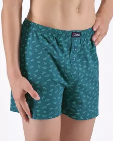 GINA dětské trenky volné chlapecké, šité, s potiskem 65016P - Černá/Petrolejová 152/158 GINA dětské trenky volné chlapecké, šité, s potiskem 65016P - Černá/Petrolejová 152/158