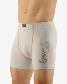 GINA pánské boxerky s delší nohavičkou, delší nohavička, šité, s potiskem 74083P