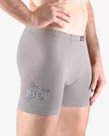 GINA pánské boxerky s delší nohavičkou, delší nohavička, šité, s potiskem 74145P