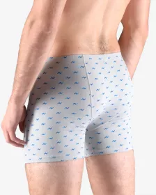 GINA pánské boxerky s delší nohavičkou, delší nohavička, šité, s potiskem 74146P