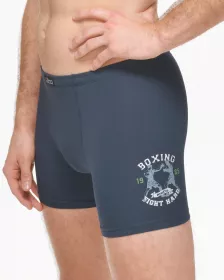 GINA pánské boxerky delší nohavička, šité, s potiskem 74177P