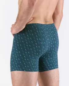 GINA pánské boxerky s delší nohavičkou, delší nohavička, šité, s potiskem 74171P
