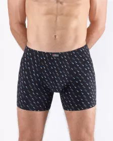 GINA pánské boxerky s delší nohavičkou, delší nohavička, šité, s potiskem 74171P