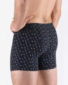 GINA pánské boxerky s delší nohavičkou, delší nohavička, šité, s potiskem 74171P