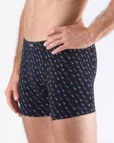 GINA pánské boxerky s delší nohavičkou, delší nohavička, šité, s potiskem 74171P