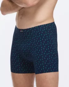 GINA pánské boxerky s delší nohavičkou, delší nohavička, šité, s potiskem 74181P