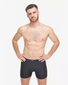 GINA pánské boxerky s delší nohavičkou, delší nohavička, šité, s potiskem 74181P