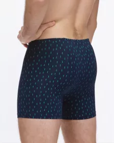 GINA pánské boxerky s delší nohavičkou nadměrné, šité, s potiskem 74182P
