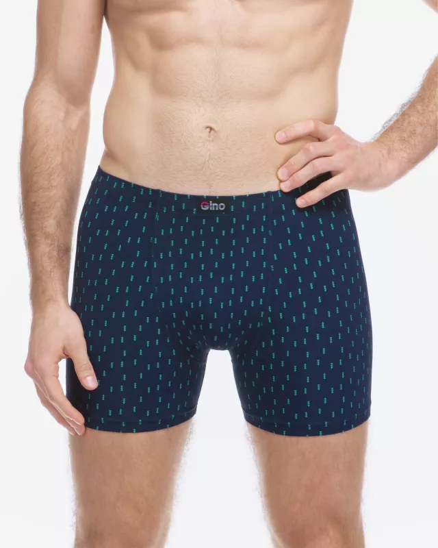 GINA pánské boxerky s delší nohavičkou nadměrné, šité, s potiskem 74182P