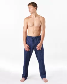 GINA pánské kalhoty dlouhé pyžamové pánské, šité, klasické, s potiskem Pyžama 2025 79199P | Lékořice/Bílá 3XL, Lékořice/Bílá L, Lékořice/Bílá M, Lékořice/Bílá XL, Lékořice/Bílá XXL