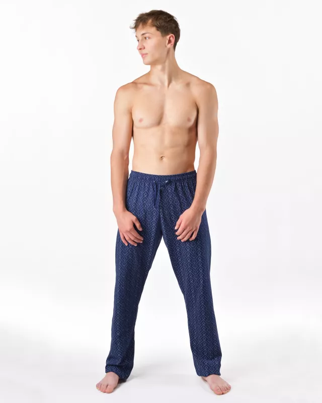 GINA pánské kalhoty dlouhé pyžamové pánské, šité, klasické, s potiskem Pyžama 2025 79199P