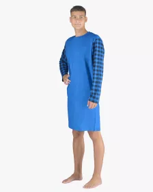GINA pánské košile noční pánská dlouhý rukáv, šité, s potiskem Pyžama 2023 79159P